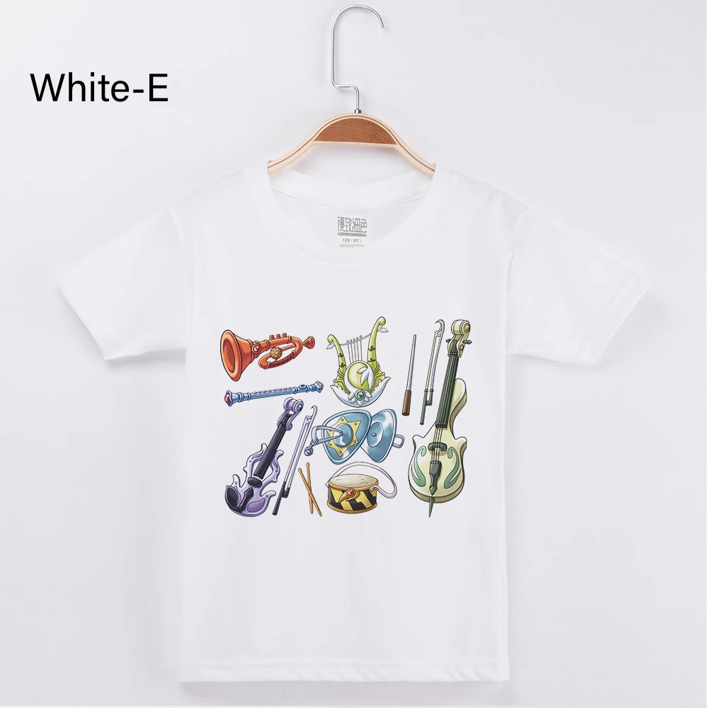 Roupa dos Miúdos T-shirt de Instrumentos Musicais da Banda de Impressão Meninos de Manga Camisas do Bebê Novas Crianças Algodão Curta t Menina Cobre Tee 2020 100% 9 High Quality Mamãe e Bebê