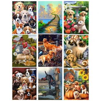 

Full Diamond Embroidery 5D DIY Diamond Painting Animal Dog Cross Stitch 3D Diamond Mosaic Painting Christmas JK