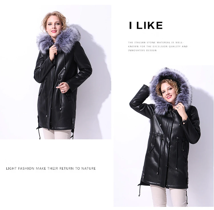 Women Winter Jacket Long Parka Artificial Fur Collar Hooded Coats Leather Jackets Loose Winter Coat Women Plus Size 5XL CH686 (11)