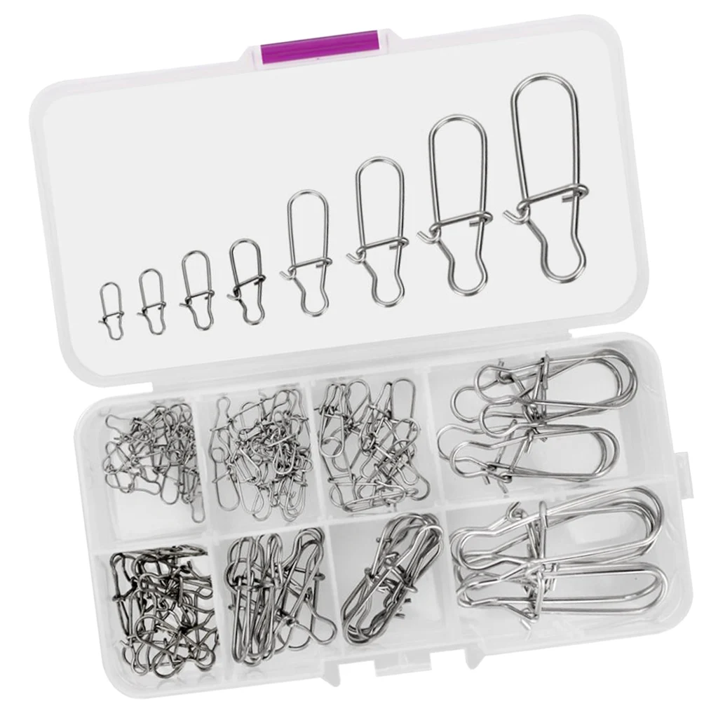 100 Pcs Fishhooks Fishing Lure Snap Connector Nice Fastlock Snap Lure Hooks for Fly Hook Fishing Rod line Connecting Monsters