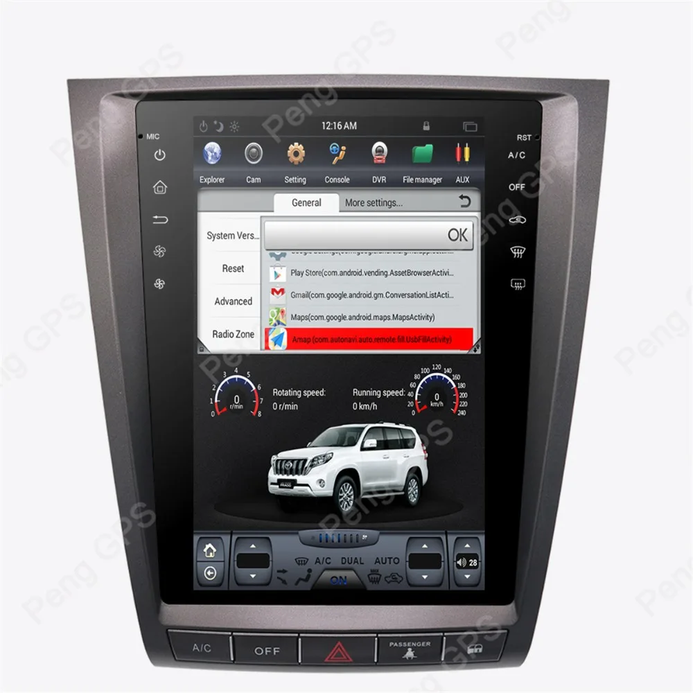 12,1 дюймов ips экран автомобиля радио gps-навигация, dvd-плеер для Lexus GS GS300 GS460 GS350 2004-2011 Tesla стиль Android 6,0 система