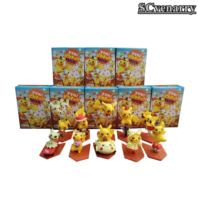 10 шт./компл. Пикачу и Mimikyu игрушка мини ПВХ фигурку Коллекционная модель дети