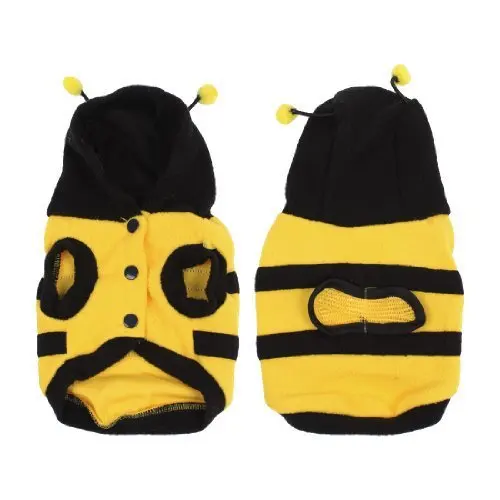 Pet Dog Cat Bumble Bee Wings Fleece Hoody Coat Costume