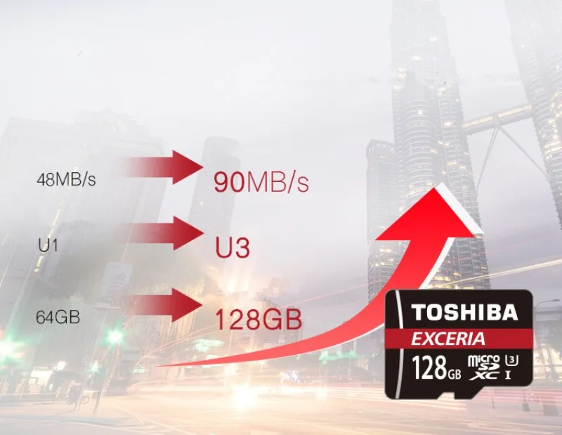 Оригинальные TOSHIBA EXCERIA U1/U3 карты памяти Micro SD карты 16 ГБ 32 ГБ 64 ГБ 128 Гб класс 10 Microsd TF карта UHS1 флеш-накопитель