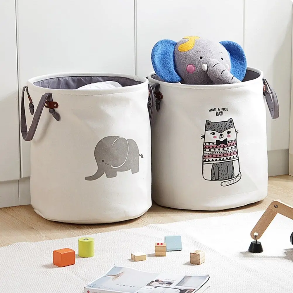 القماش سلة الغسيل سلال طي الملابس سلة التخزين مع مقبض للملابس اللعب للطي المنظم
