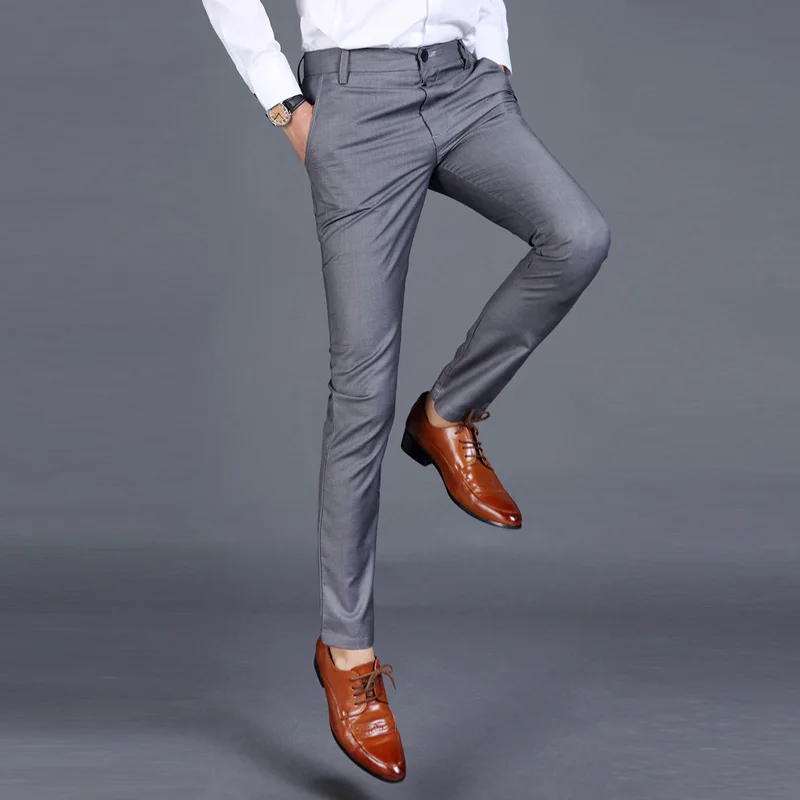 Мужские брюки, чистый цвет, формальный деловой костюм, брюки, брюки, формальные брюки для мужчин
