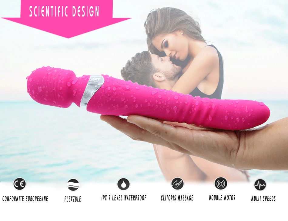Heating G Spot Vibrator for Women Dual Vibration Dildo Vibrator Rechargeable AV Stick Magic Wand Clit Massager Adult Sex Toy Q68 please me heating vibrator g spot stimulate vibrators for women rechareable waterproof dildo vibrator 12 vibration modes sex toy