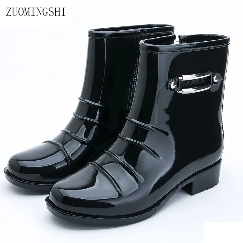 2018 NEW TOP rain boots women bot black rainshoes galoshes rubber rain boot rain shoes rainboots women botas femininas