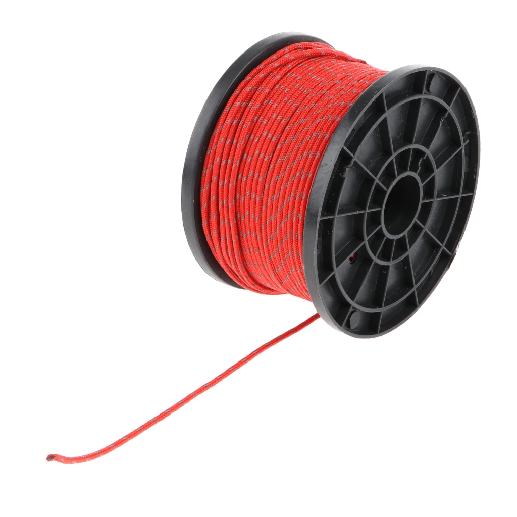 Outdoor Reflective Camping Awning Cord Paracord Tent Reel Roll Guy Rope Line