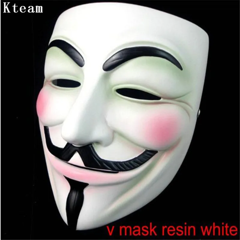 

High Quality V For Vendetta Mask Resin Collect Home Decor Party Cosplay Lenses Anonymous Mask Guy Fawkes Movie Theme Mask Toy