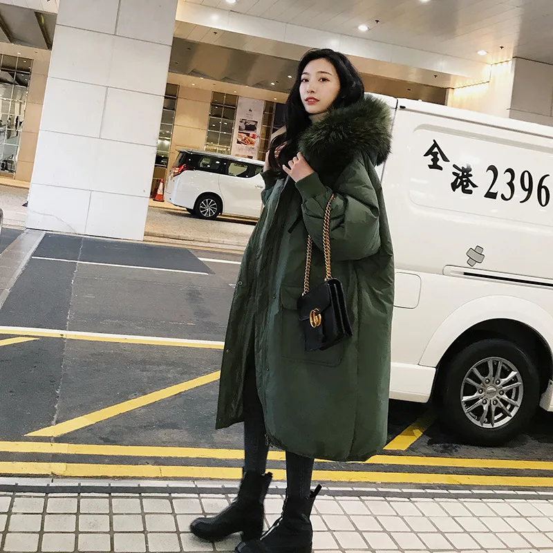 Femmes army Coton Veste Manteau Coupe Épaissir Col Cw011 De Mi Lâche À Fourrure Parkas Vêtements Chaud Gray Green D'hiver Capuche long En 2019 Nouveau PZOXiuTk