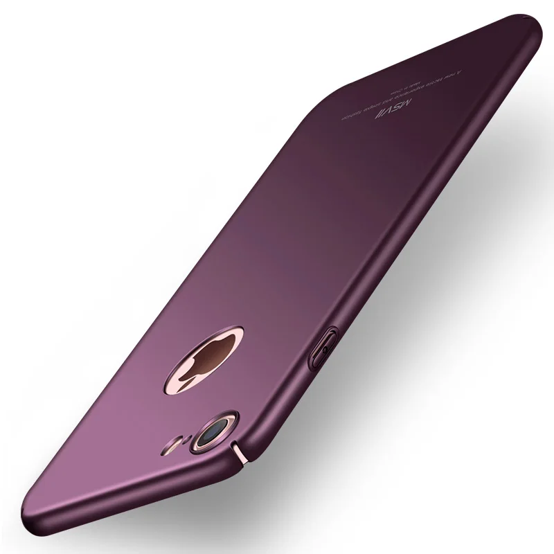 Для iPhone XS MAX чехол msvii Роскошный тонкий жесткий чехол простой чехол для Apple iPhone XR X 8 7 6 6S Plus 10 7plus чехол 5 5S SE - Цвет: Simple purple