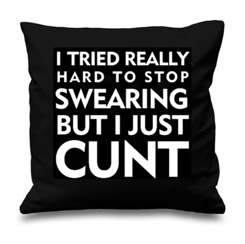 Funny Quote Cushion Cover I Tried to Stop Swearing Explicit Slogan Throw Pillow Case Novelty