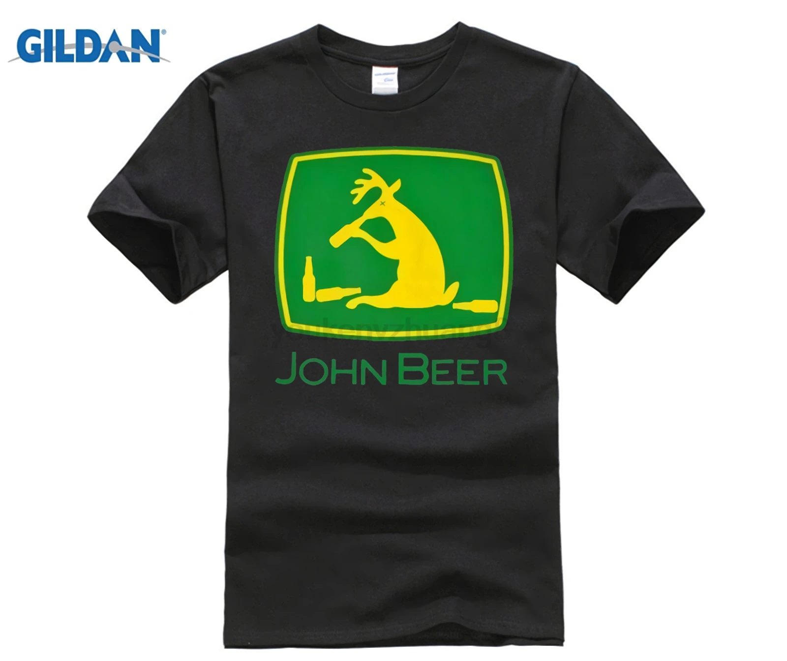 

HOT deals Simple Splicing T-Shirt John Beer John Deer Funny Logo T-Shirt Size S-3XL Crew Neck