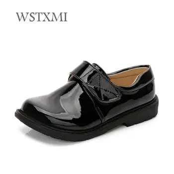 

Boys Dress Leather Shoes for Kids Wedding PU Leather Black White School Oxford Shoes Children Flat Casual Etiquette Rubber Sole