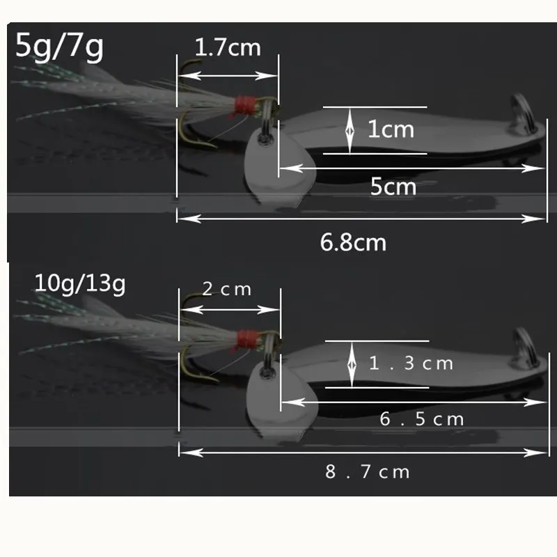 FISHINAPOT 1 قطع المعادن الشظية 5 جرام 7 جرام 10 جرام 13 جرام المغازل ملعقة إغراء الصيد إغراء الطعم الثابت الترتر مع ريشة باس خطاف ثلاثي FISHINAPOT 1 قطع المعادن الشظية 5 جرام 7 جرام 10 جرام 13 جرام المغازل ملعقة إغراء الصيد إغراء الطعم الثابت الترتر مع ريشة باس خطاف ثلاثي