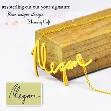 Wholesale Memory Signature Necklace Gold Personalized Name Pendent 925 Silver Jewelry