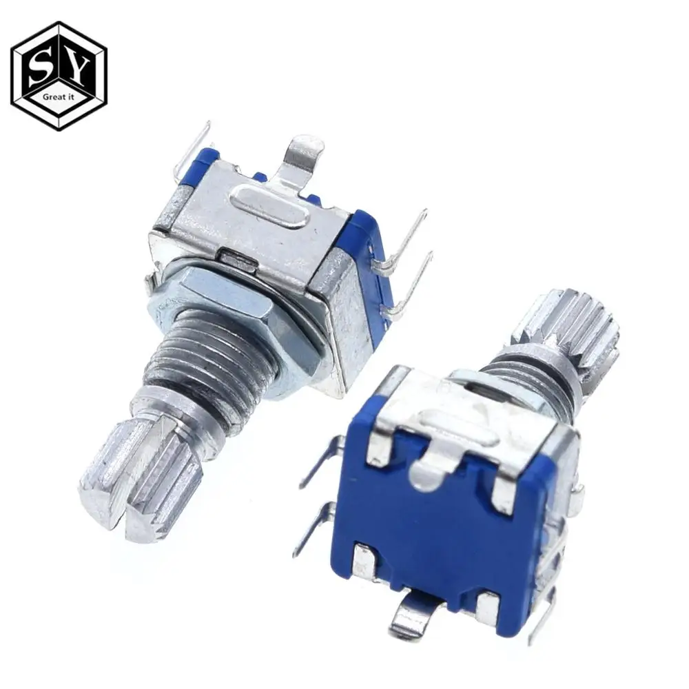 

1PCS Great IT Original,Rotary encoder,code switch/EC11/ digital potentiometer with switch 5Pin handle length 20mm