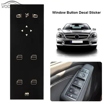 

Auto Car Window Button Decal Sticker Matte Black Vinyl Black Window Switch Stickers for MERCEDES-BENZ W204 C250 C300 C350