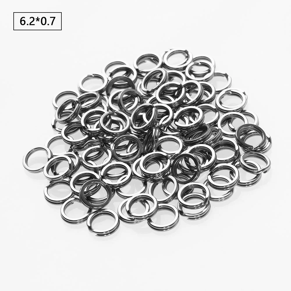 A12 - 6.2mm X 0.7mm 100 шт. из нержавеющей долговечной стали рыболовное кольцо с разъемом для рыбной ловли высокое качество рыболовное разделительное кольцо вращение Пряжка рыболовный инструмент - Цвет: A12 - 6.2mm X 0.7mm