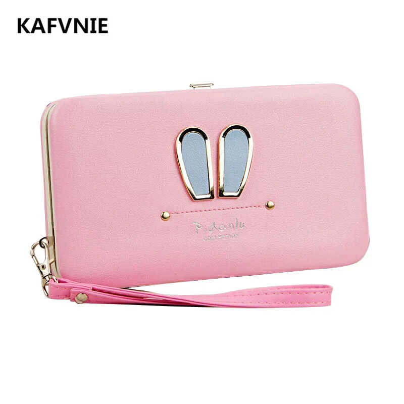 

Women's Wallet New Rabbit ears Girl wallet Red High-quality PU style Purse Mobile Phone Bags 2018 Coin Purse