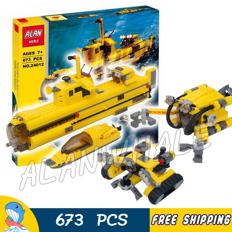 

673pcs Creator Designer Set Ocean Odyssey Submarine Floor Crawler 24012 Model Building Blocks Toys Bricks Compatible with lago