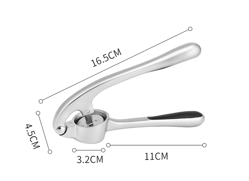 Высококачественный пресс для чеснока из цинкового сплава, портативный измельчитель для чеснока, измельчитель, слайсер, терка, соковыжималка, кухонные инструменты - Цвет: Silver