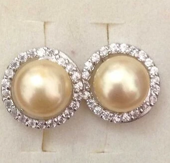 

ry00499 charming pair of 10-11mm south sea pink pearl earring