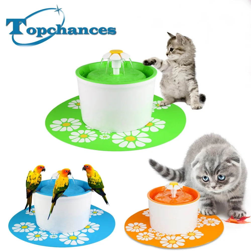 

Automatic 1.6L Flower Style Dog Cat Kitten Water Drinking Pet Fountain Pet Bowl Drink Dish Filter With Mat