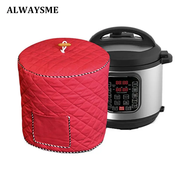 ALWAYSME Универсальный подходит 6QT мгновенный горшок электрическая скороварка Защитная крышка декоративная крышка с карманом для кухонных инструментов - Цвет: Red 35x35CM