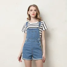 QMGOOD летний женский джинсовый комбинезон Модный комбинезон с завышенной талией женские джинсовые шорты синие шорты Комбинезоны женские