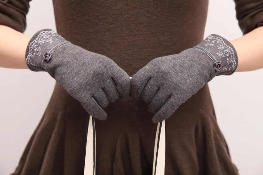 2017 Fashion Thermal Gloves Female Winter Cotton Velvet Gloves Plus