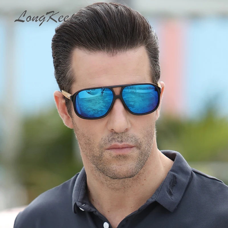 

LongKeeper 2019 Mirror Original Wood Sunglasses Women Fashion Driving Big Frame Googles Men Brand Designer Wooden Gafas de sol