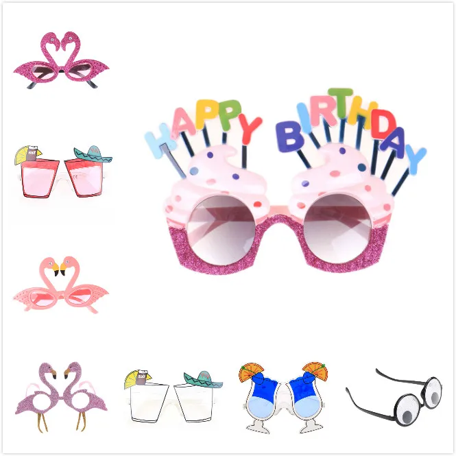 

Shiny Blue Sunglasses Flamingo Cup Birthday Funny Party Mask Costume Glasses Photobooth Prop Wedding Supplie Decoration