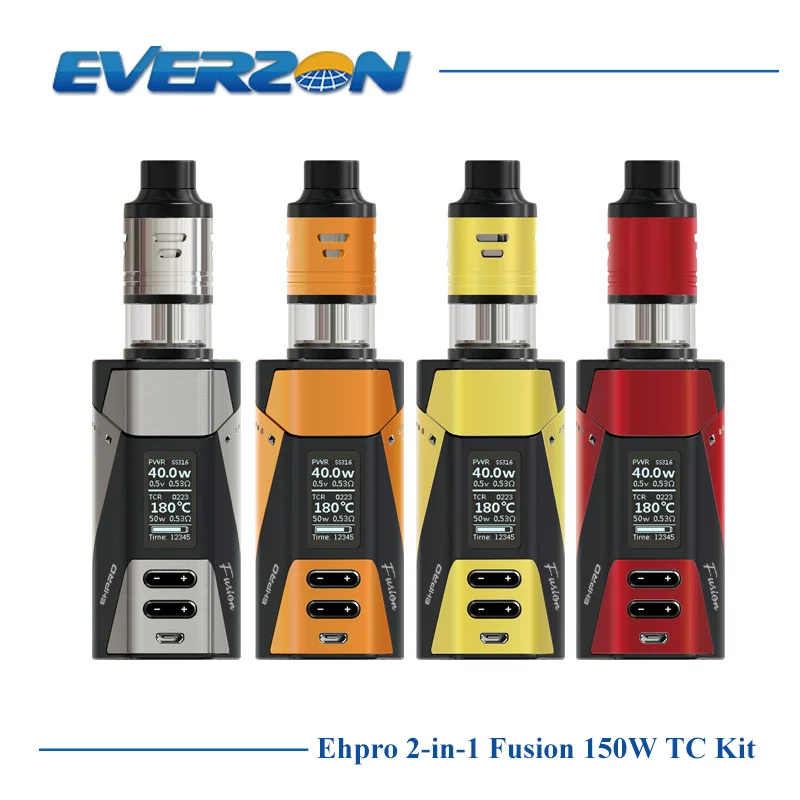

Original Ehpro 2-in-1 Fusion 150W TC Kit with 18650 Battery Mod & 2ml Atomizer 510 Thread Adjustable Airflow Single/Dual Coil