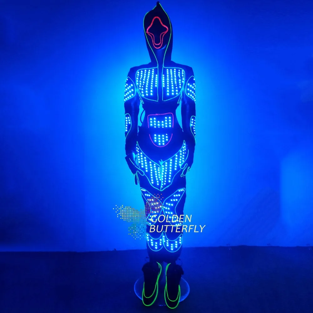 Cheap LED/EL Light Clothing Glowing Dance LED Clothes Fashion Men/Women Luminous Costumes Scintillation Stage Performance Dance Suits Cheap LED/EL Light Clothing Glowing Dance LED Clothes Fashion Men/Women Luminous Costumes Scintillation Stage Performance Dance Suits