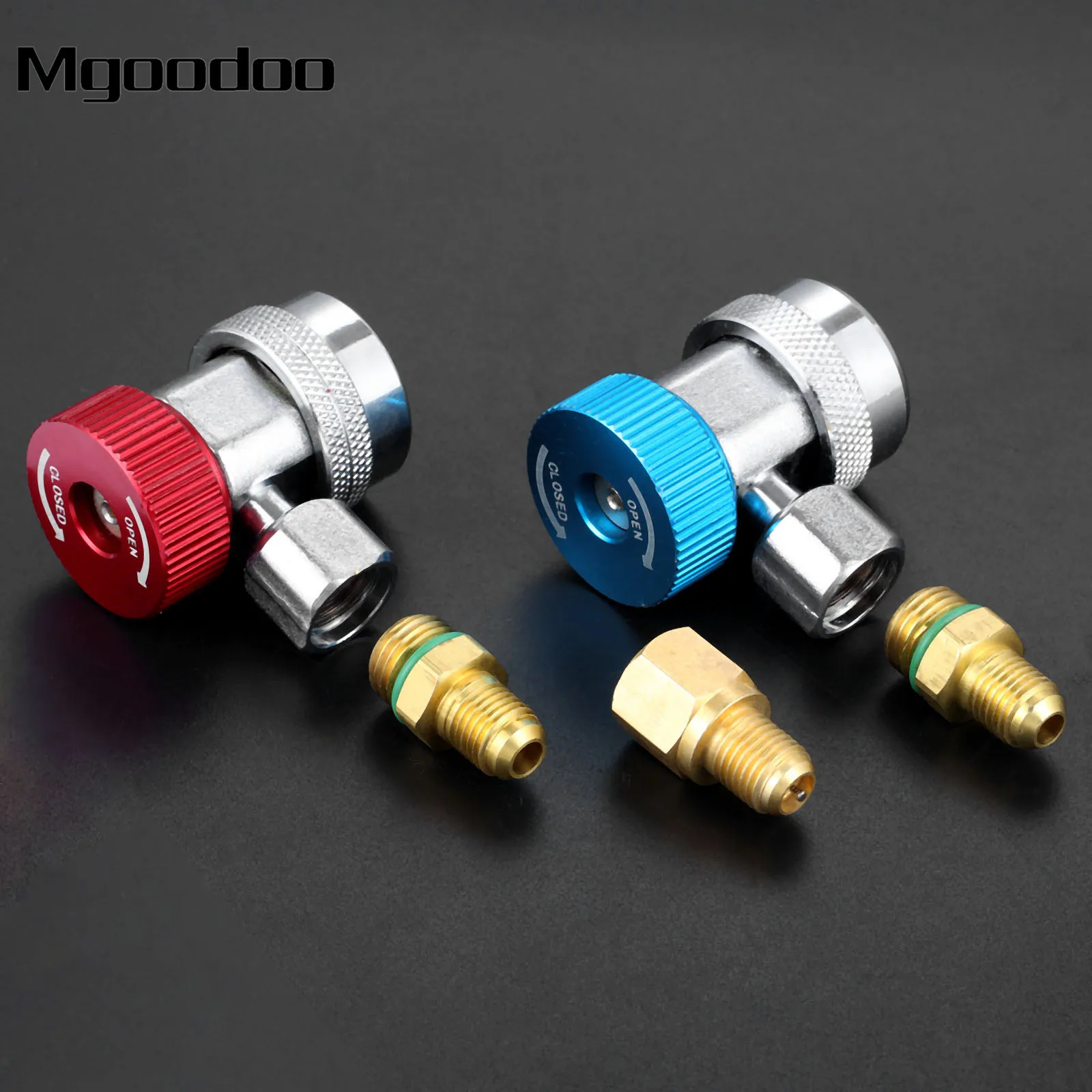 1Pair Auto Air Condition Adjustable R134A Quick Coupler High Low Auto Adapter Connector Quick