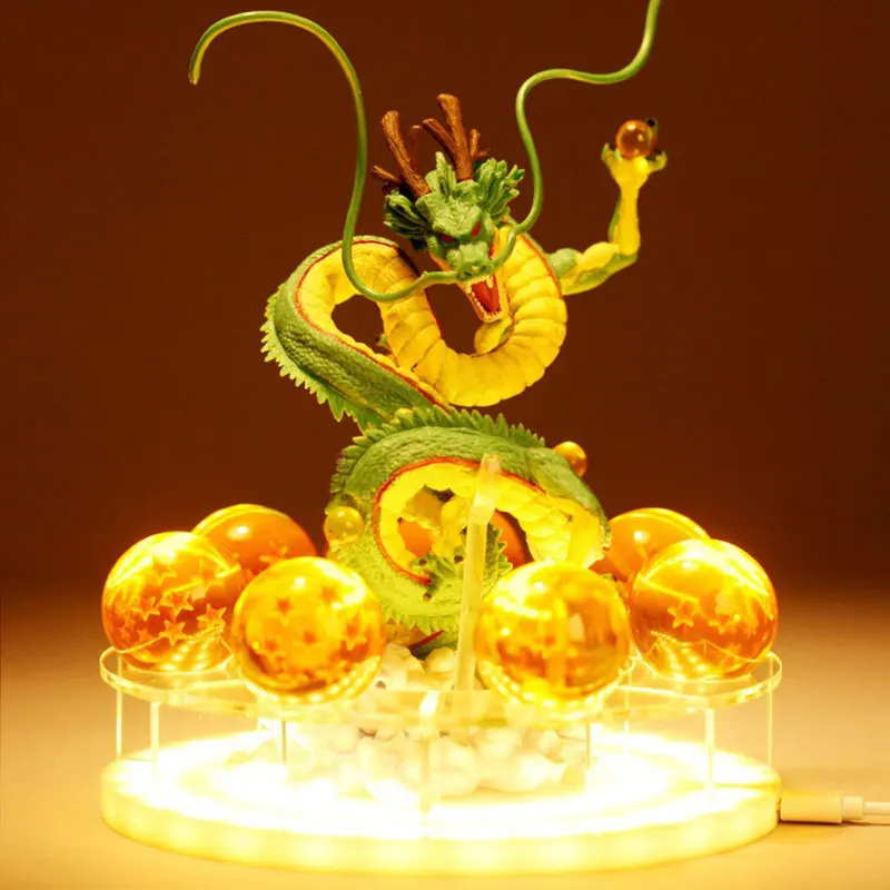 15 см Dragon Ball Shenron figulas прикроватная лампа Dragon Ball Z рисунок ночной Светильник Shenlong+ 7 шт 3,5 см шарики+ акриловая полка DBZ