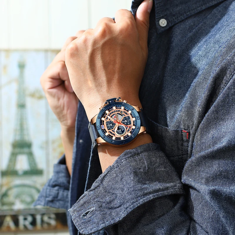 NAVIFORCE Top Men Watches Luxury Brand Men's Quartz Hour Analog LED Sports Watch Men Army Military