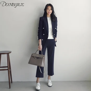 

Suit set 2019 spring and autumn new small suit female two-piece Korean version of the office lady suit