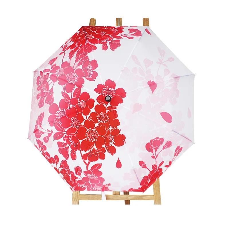 2017new White Cherry Blossoms 3Fold Anti-UV Sun Ra...