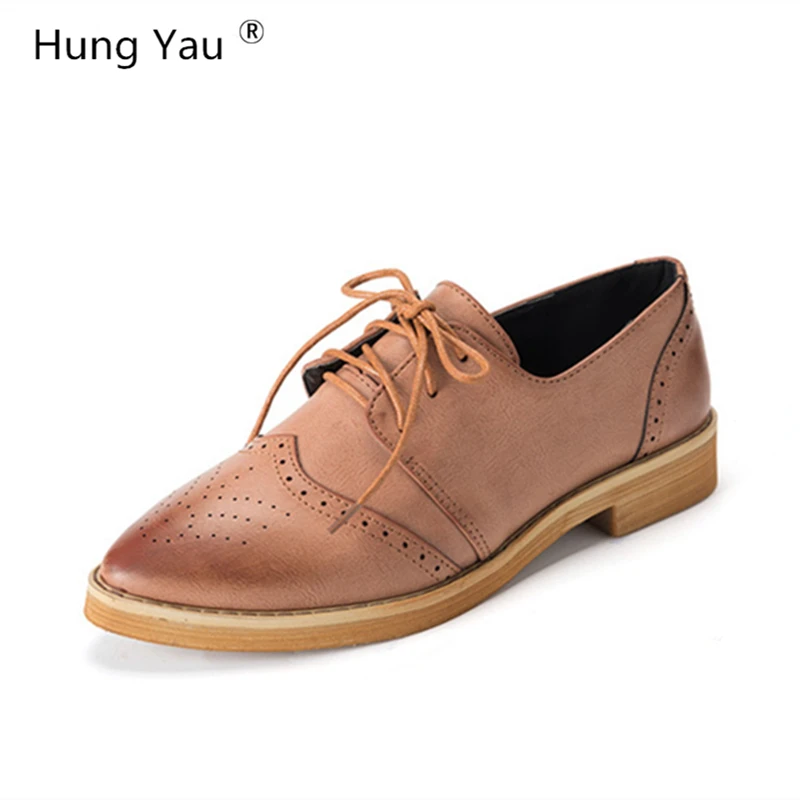 Goedkoop Brogue Oxford PLATTE Oxford Schoenen Vrouw Herfst Flats 2017 Mode Vrouwen Schoenen mocassins sapatos femininos sapatilhas zapatos mujer