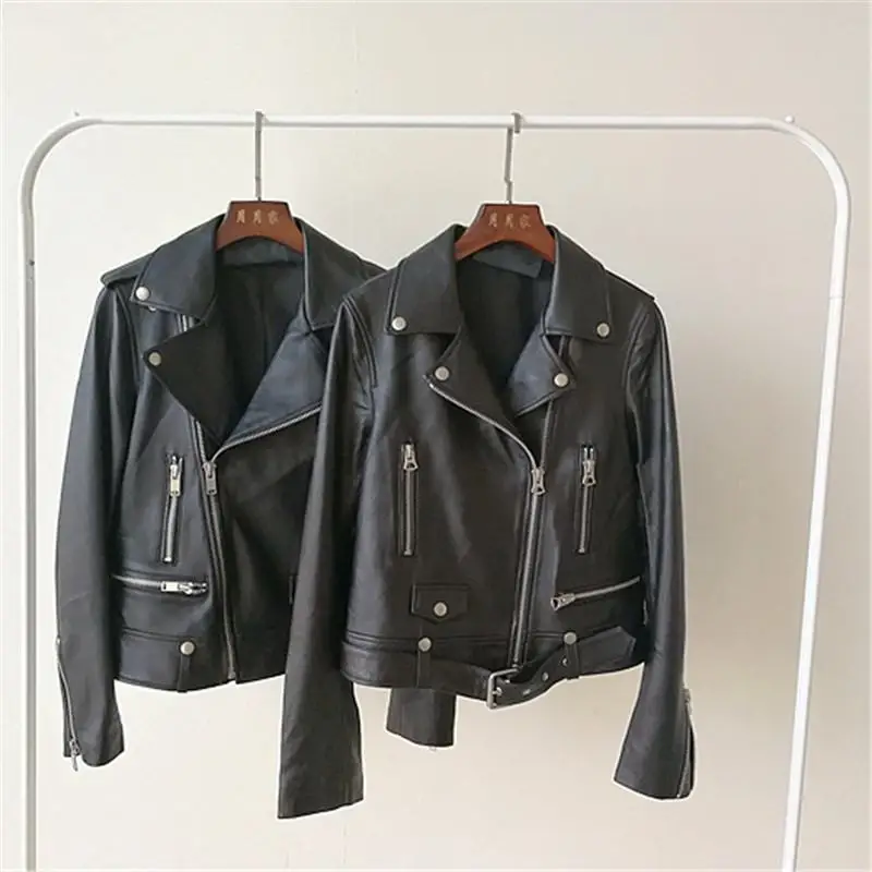 2019 Real Leather Jacket Ladies Leather Sheepskin Quilted Jacket Slim Street Short Small Zippers And Covered Pocket Pu Coat W38
2019 Real Leather Jacket Ladies Leather Sheepskin Quilted Jacket Slim Street Short Small Zippers And Covered Pocket Pu Coat W38