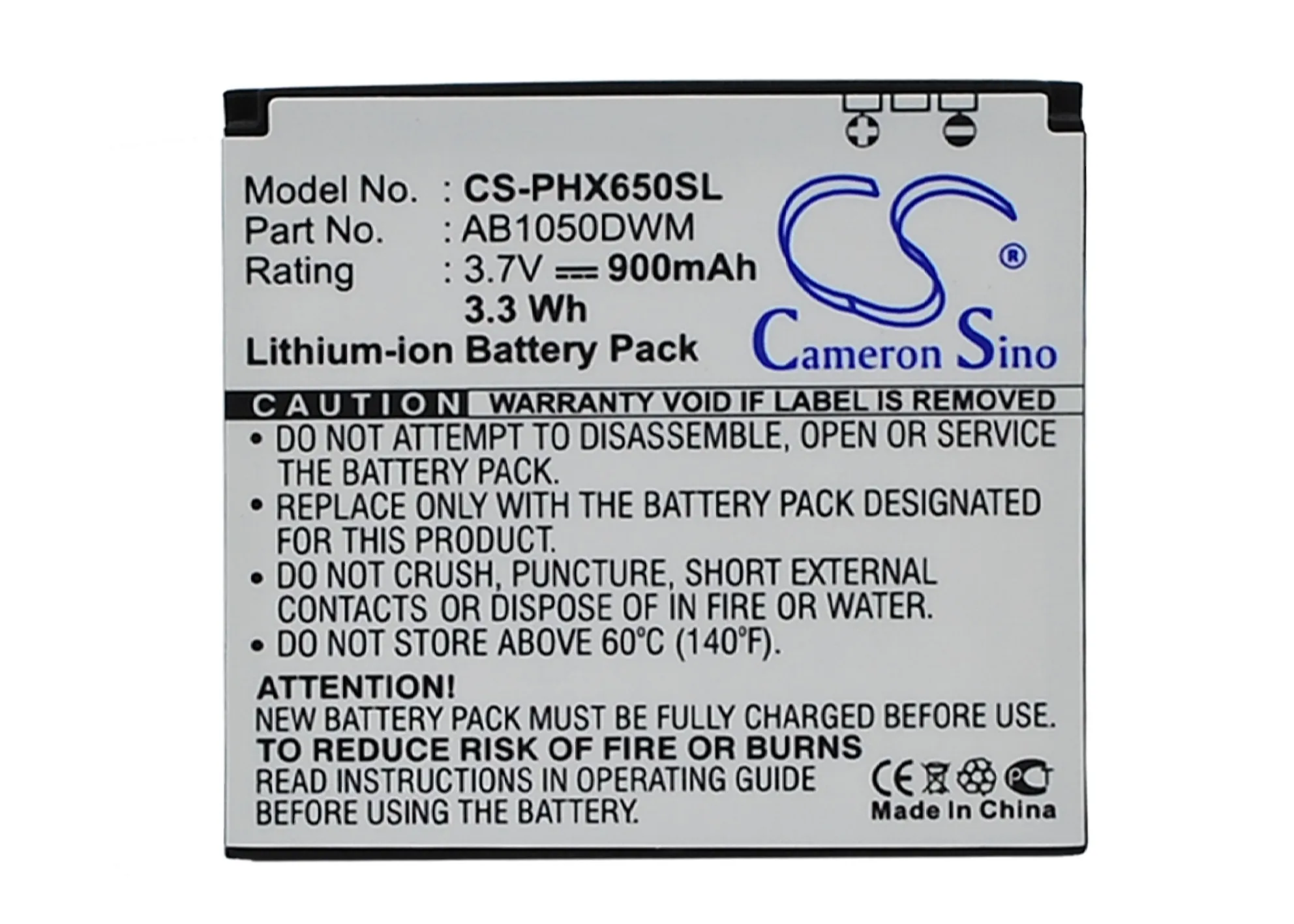 Cameron Sino высокое качество 900 мАч батарея AB1050DWM для Philips Xenium X510 X605 X650 X712 X810|cameron sino|battery