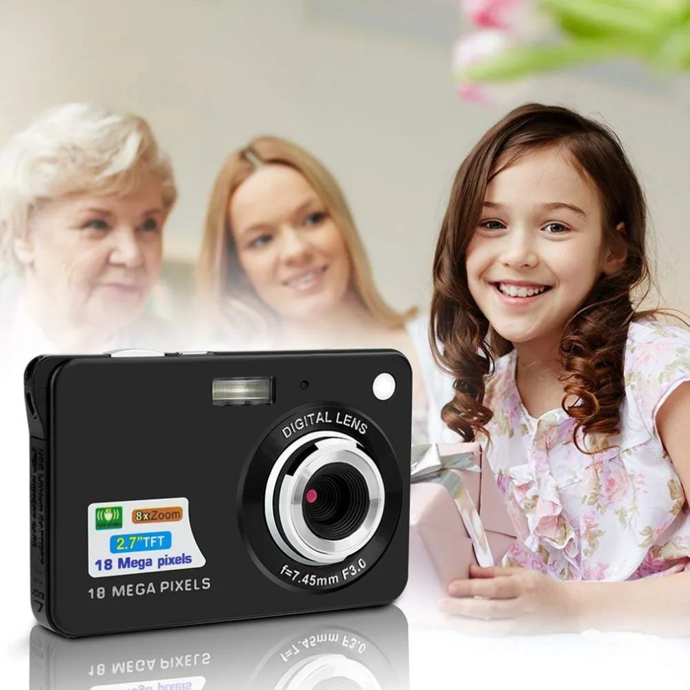2,7 pulgadas ultrafino 18 MP Hd cámara Digital cámara de vídeo para niños cámaras digitales estudiantes cumpleaños mejor regalo