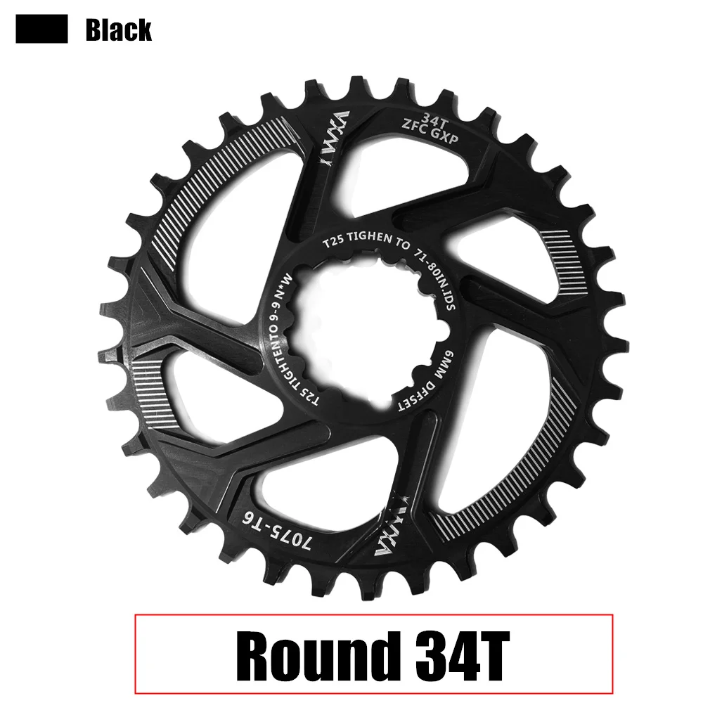 Для SRAM GXP велосипедный шатун Al 7075 CNC32T 34T узкая широкая цепь для Sram XX1 XO1 X1 GX XO X9 шатун mtb части - Цвет: 34T Black