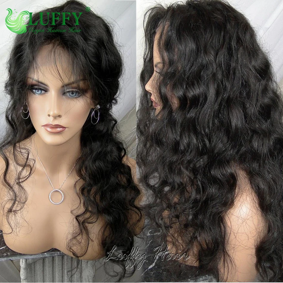 

150 Density Virgin Human Hair Full Lace Wigs With Baby Hair Cheap Wavy Glueless Lace Front Wigs Brazilian Hair For Black Women