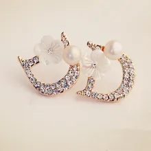 EH403 роскошный бренд новинка ювелирные изделия маленькая буква D дизайнерские цветы brincos bijoux серьги бижутерия для женщин