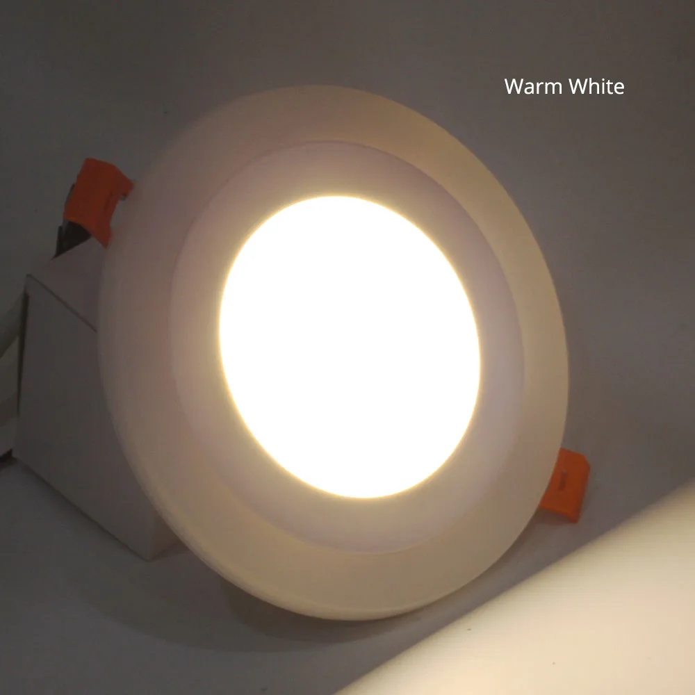 Ультра тонкий светодиодный Панель свет круглый/квадратный DC6W 8 Вт 12 Вт 18 Вт Алюминий потолочный светильник белый/ теплый белый+ RGB с контроллером светильники - Испускаемый цвет: Round Warm White