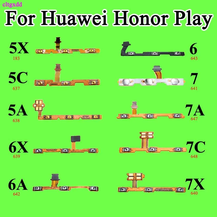 Cltgxdd для huawei Honor Play 5A 6 7 Play 5C 5X 6A 6X 7A 7C 7X кнопки включения/выключения питания и громкости гибкий кабель